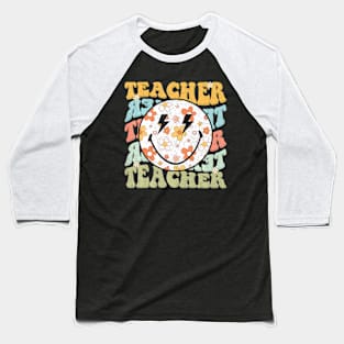 Teacher Daisy Colorful Elementary School Teacher Baseball T-Shirt